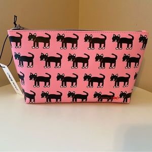 NWT Marc Tetro Vinyl Cosmetics Bag Cat design